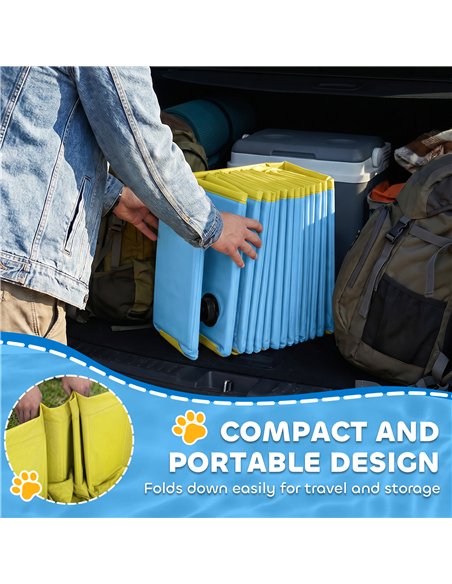 PawHut Foldable Dog Pool for Puppies and Ducks Dog Paddling Pool Bath Tub, Blue, 120 x 30cm - pic 195498 | FastDaddyshop