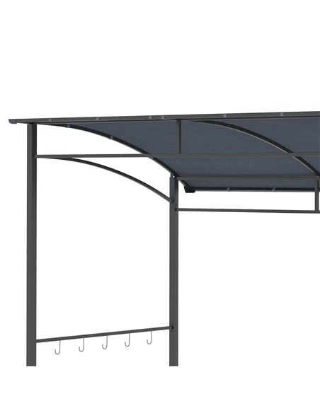 Outsunny 2M (7ft) BBQ Grill Gazebo Tent Garden Grill Metal Frame and Canopy with Hooks Outdoor Sun Shade, Grey - pic 19553 | FastDaddyshop