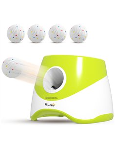 PawHut Automatic Dog Ball Launcher with 5 ETPU Balls 2.3", 3 Distance Settings 20/33/46ft, Green