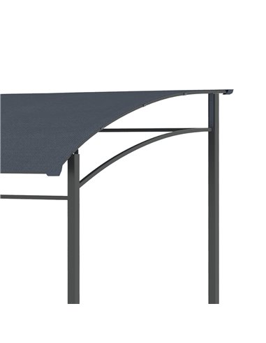 Outsunny 2M (7ft) BBQ Grill Gazebo Tent Garden Grill Metal Frame and Canopy with Hooks Outdoor Sun Shade, Grey