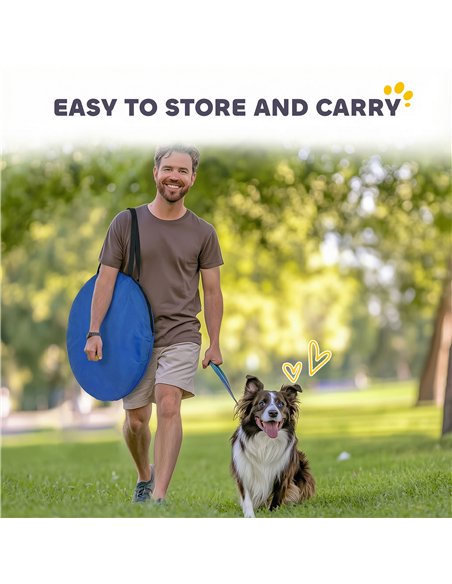 PawHut Dog Tunnel, 300 x 50 cm, Foldable Play Tunnel with 4 Pegs and Bag, Tear-Resistant Outdoor Dog Agility Equipment, Blue - pic 195559 | FastDaddyshop