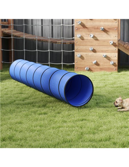 PawHut Dog Tunnel, 300 x 50 cm, Foldable Play Tunnel with 4 Pegs and Bag, Tear-Resistant Outdoor Dog Agility Equipment, Blue - pic 195562 | FastDaddyshop