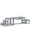 PawHut 3 Pieces Wooden Dog Agility Training Equipment with Soft Bridge, Pause Platform and Pet Stair for Outdoor, Grey