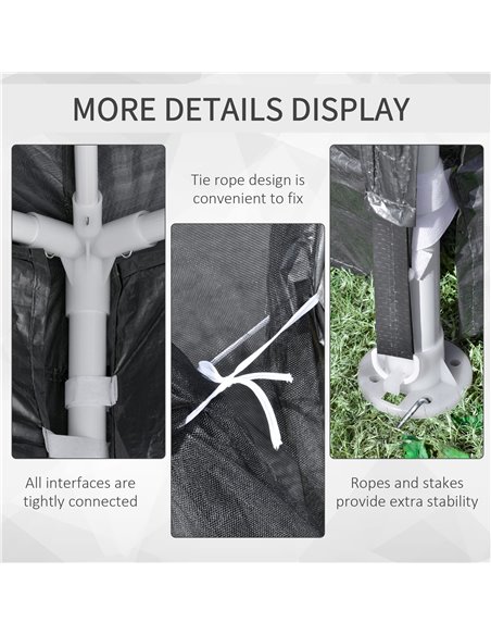 Outsunny 4 m x 3 m Gazebo Party Tent Outdoor Canopy Garden Sun Shade w/ Mesh Sidewalls, Dark Grey - pic 19559 | FastDaddyshop