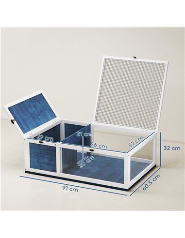 PawHut Tortoise House, Small Reptile Wooden House, with Mesh Roofs, Side Panels, for Turtles, Lizards, Geckos and Snakes