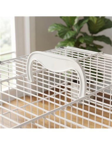 PawHut Bird Cage Foldable Portable Budgie Cage with Wooden Perch 2 Bowls for Travel 49 x 31 x 40 cm Black