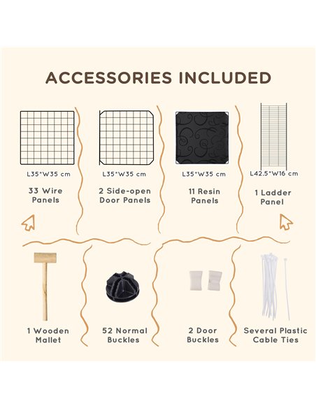 PawHut Pet Playpen with Door, Guinea Pigs Metal Mesh Cage for Small Animal, Chinchilla, 175 x 105 x 70 CM, Black - pic 195672 | FastDaddyshop