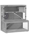 PawHut Wooden Hamster Cage with Hut, Wheel, Ramps, Removable Viewing Panels, 80 x 50 x 84 cm, Grey