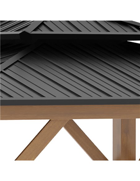 Outsunny 3.5x3.5m Hardtop Gazebo with 2-Tier Roof, Solid Wood Frame, Grey - pic 19571 | FastDaddyshop