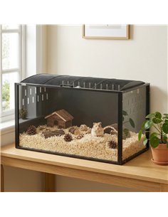 PawHut Hamster Cage Steel Chewproof with Openable Top, Deep Burrow for Dwarf Syrian Hamster, Gerbil, Rats, 105 x 51 x 53 cm 2