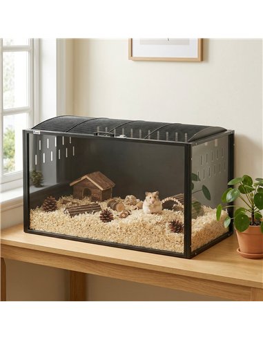 PawHut Hamster Cage Steel Chewproof with Openable Top, Deep Burrow for Dwarf Syrian Hamster, Gerbil, Rats, 105 x 51 x 53 cm