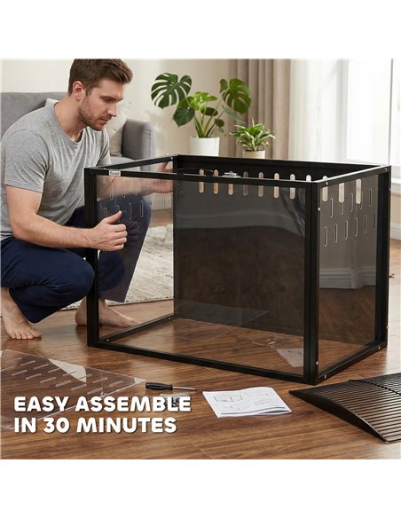 PawHut Hamster Cage Steel Chewproof with Openable Top, Deep Burrow for Dwarf Syrian Hamster, Gerbil, Rats, 81 x 51 x 53 cm - pic 195764 | FastDaddyshop