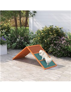 PawHut Dog Agility Equipment, Dog Playground Equipment with Non-slip Surface, A-frame, Agility Ramp for All Breeds, Orange 2