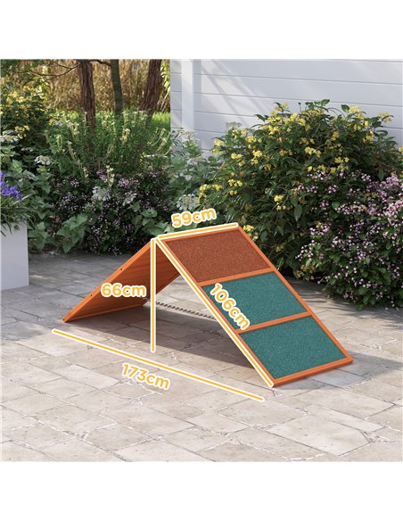 PawHut Dog Agility Equipment, Dog Playground Equipment with Non-slip Surface, A-frame, Agility Ramp for All Breeds, Orange - pic 195821 | FastDaddyshop