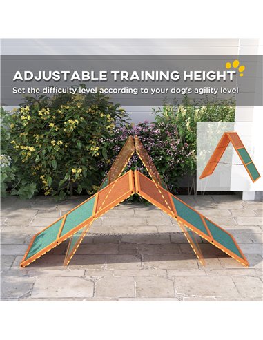 PawHut Dog Agility Equipment, Dog Playground Equipment with Non-slip Surface, A-frame, Agility Ramp for All Breeds, Orange
