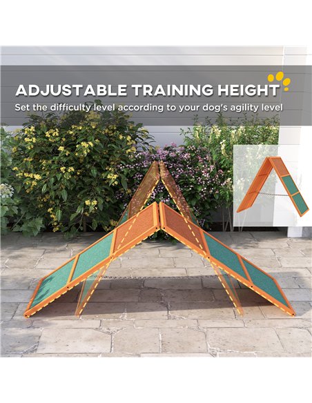 PawHut Dog Agility Equipment, Dog Playground Equipment with Non-slip Surface, A-frame, Agility Ramp for All Breeds, Orange - pic 195822 | FastDaddyshop