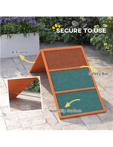 PawHut Dog Agility Equipment, Dog Playground Equipment with Non-slip Surface, A-frame, Agility Ramp for All Breeds, Orange