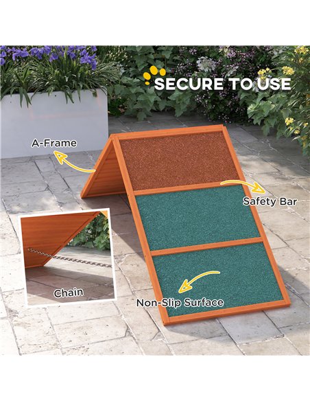 PawHut Dog Agility Equipment, Dog Playground Equipment with Non-slip Surface, A-frame, Agility Ramp for All Breeds, Orange - pic 195823 | FastDaddyshop