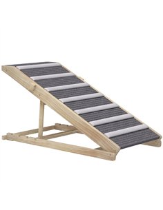 PawHut Dog Ramp for Couch, Adjustable Folding Pet Ramp, 4 Adjustable Height Dog Climbing Ladder, 35/43/47/50 cm Height
