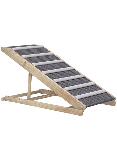 PawHut Dog Ramp for Couch, Adjustable Folding Pet Ramp, 4 Adjustable Height Dog Climbing Ladder, 35/43/47/50 cm Height - pic 195828 | FastDaddyshop
