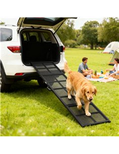 PawHut 191 x 50cm Dog Ramp for Car, Extra Long Pet Stairs with Non-Slip Surface, for Large Dogs, Black 2