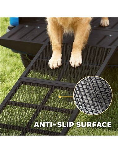 PawHut 191 x 50cm Dog Ramp for Car, Extra Long Pet Stairs with Non-Slip Surface, for Large Dogs, Black