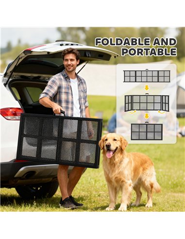 PawHut 191 x 50cm Dog Ramp for Car, Extra Long Pet Stairs with Non-Slip Surface, for Large Dogs, Black