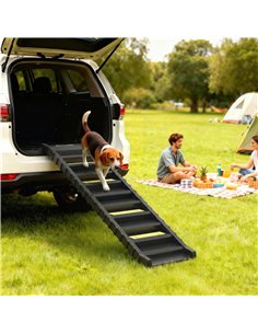 PawHut Dog Car Ramp with Anti-Slip Steps, 10-Steps Pet Stairs for Pets to Access Cars and High Beds, Black 2