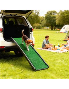 PawHut Foldable Dog Ramp with Artificial Anti-slip Surface, Portable & Lightweight, for Cars, Home, 155 x 38.5 x 15.5 cm 2
