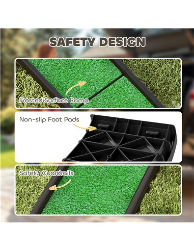 PawHut Foldable Dog Ramp with Artificial Anti-slip Surface, Portable & Lightweight, for Cars, Home, 155 x 38.5 x 15.5 cm
