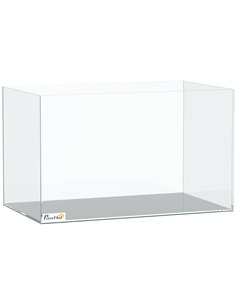 PawHut Fish Tank Bare Glass for DIY Glass Aquarium with Protective Base Mat 43L Transparent for Fish Shrimps