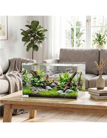PawHut Fish Tank Bare Glass for DIY Glass Aquarium with Protective Base Mat 43L Transparent for Fish Shrimps - pic 195901 | FastDaddyshop