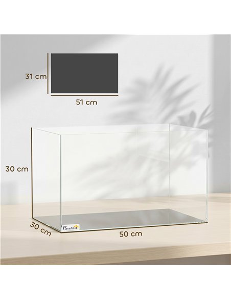PawHut Fish Tank Bare Glass for DIY Glass Aquarium with Protective Base Mat 43L Transparent for Fish Shrimps - pic 195902 | FastDaddyshop