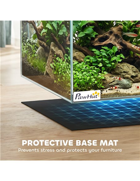 PawHut Fish Tank Bare Glass for DIY Glass Aquarium with Protective Base Mat 43L Transparent for Fish Shrimps - pic 195906 | FastDaddyshop