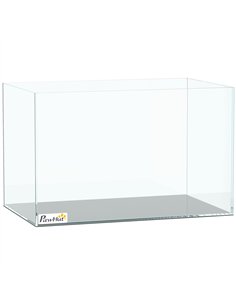 PawHut Fish Tank Bare Glass for DIY Glass Aquarium with Protective Base Mat 24L Transparent for Fish Shrimps