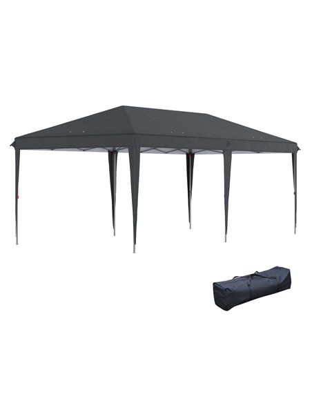 Outsunny 3x6m Pop Up Gazebo with Foldable Canopy, Carrying Bag, Black - pic 19591 | FastDaddyshop