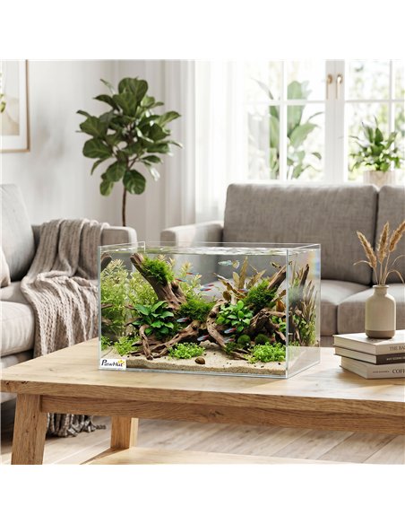 PawHut Fish Tank Bare Glass for DIY Glass Aquarium with Protective Base Mat 24L Transparent for Fish Shrimps - pic 195910 | FastDaddyshop