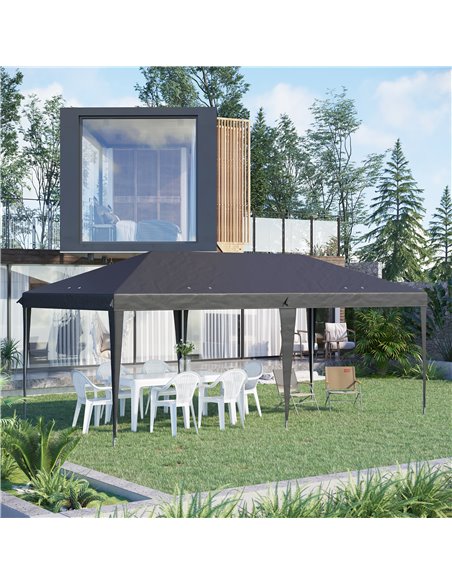 Outsunny 3x6m Pop Up Gazebo with Foldable Canopy, Carrying Bag, Black - pic 19592 | FastDaddyshop
