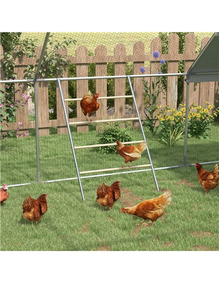 PawHut Chicken Perch for Coop, Wooden and Galvanised Steel Roosting Bar Jungle Gym, Chicken Roosting Ladder for Backyard Farm - pic 195928 | FastDaddyshop