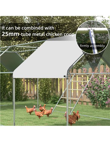 PawHut Chicken Perch for Coop, Wooden and Galvanised Steel Roosting Bar Jungle Gym, Chicken Roosting Ladder for Backyard Farm