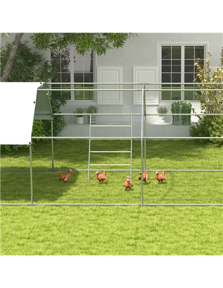 PawHut Chicken Perch for Coop, Wooden and Galvanised Steel Roosting Bar Jungle Gym, Chicken Roosting Ladder for Backyard Farm - pic 195935 | FastDaddyshop
