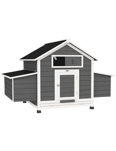 PawHut Chicken Coop, Wooden Outdoor Hen House with Nesting Box, Openable Waterproof Top, Pull-Out Tray, 150 x 100 x 97cm - pic 195936 | FastDaddyshop