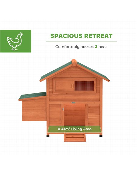 PawHut Chicken Coop, Wooden Hen House with Nesting Box, Pull-Out Tray, Waterproof Roof, Wooden Nature - pic 195948 | FastDaddyshop