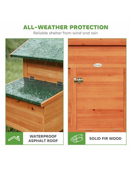 PawHut Chicken Coop, Wooden Hen House with Nesting Box, Pull-Out Tray, Waterproof Roof, Wooden Nature - pic 195951 | FastDaddyshop