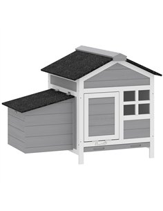 PawHut Wooden Chicken Coop with Pull-Out Tray Nesting Box for 1-2 Chickens