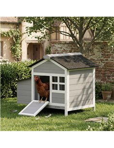 PawHut Wooden Chicken Coop with Pull-Out Tray Nesting Box for 1-2 Chickens 2