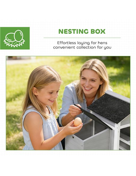 PawHut Wooden Chicken Coop with Pull-Out Tray Nesting Box for 1-2 Chickens - pic 195967 | FastDaddyshop