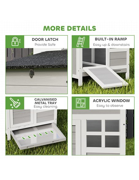 PawHut Wooden Chicken Coop with Pull-Out Tray Nesting Box for 1-2 Chickens - pic 195970 | FastDaddyshop