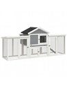 PawHut Large Chicken Coop, Wooden Outdoor Chicken Cage Poultry Hen House with Nesting Box