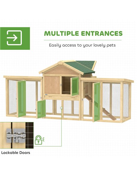 PawHut Large Chicken Coop, Wooden Outdoor Chicken Cage Poultry Hen House with Nesting Box - pic 195985 | FastDaddyshop